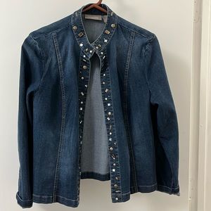 Chico’s embellished denim blazer